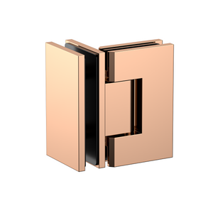 Boston Heavy Duty Glass to Glass 90 Degree Hinge Polished Rose Gold