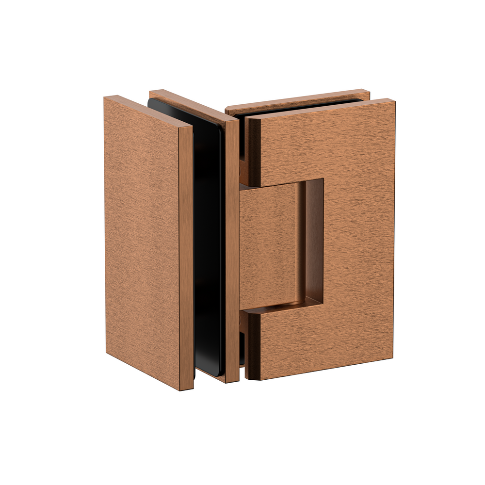 Boston Heavy Duty Glass to Glass 90 Degree Hinge Brushed Rose Gold