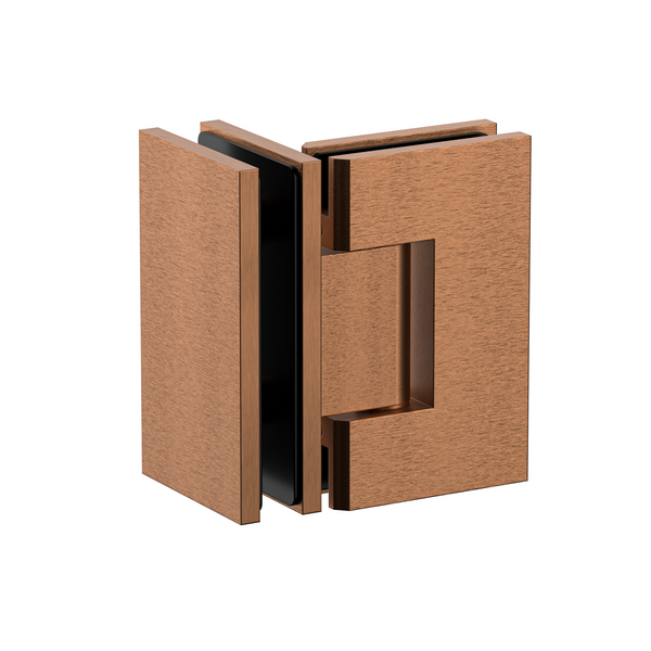 Boston Heavy Duty Glass to Glass 90 Degree Hinge Brushed Rose Gold