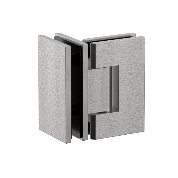 Boston Heavy Duty Glass to Glass 90 Degree Hinge Satin Nickel