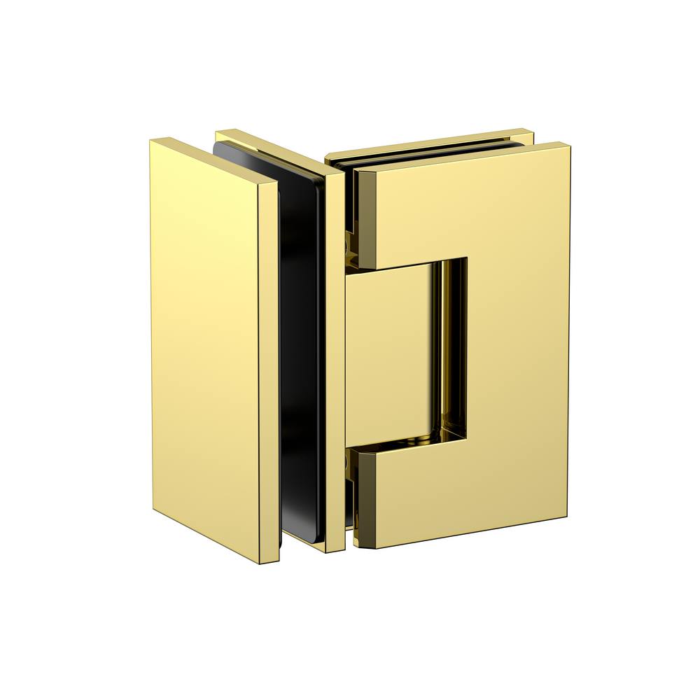 Boston Heavy Duty Glass to Glass 90 Degree Hinge Polished Gold