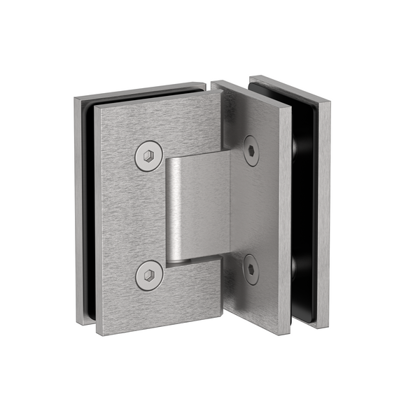 Boston Heavy Duty Glass to Glass 90 Degree Hinge Satin Nickel