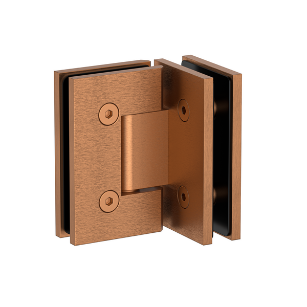 Boston Heavy Duty Glass to Glass 90 Degree Hinge Brushed Rose Gold