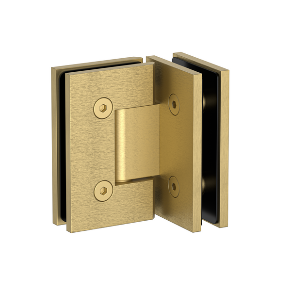 Boston Glass to Glass 90 Degree Hinge Soft Gold Brushed