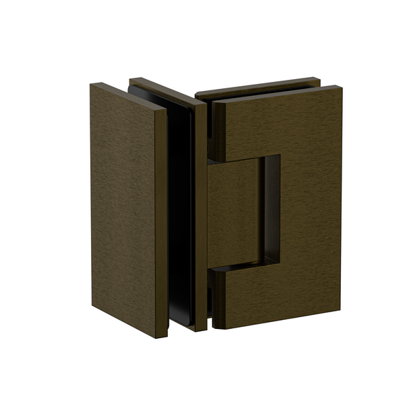 Boston Glass to Glass 90 Degree Hinge Antique Brass