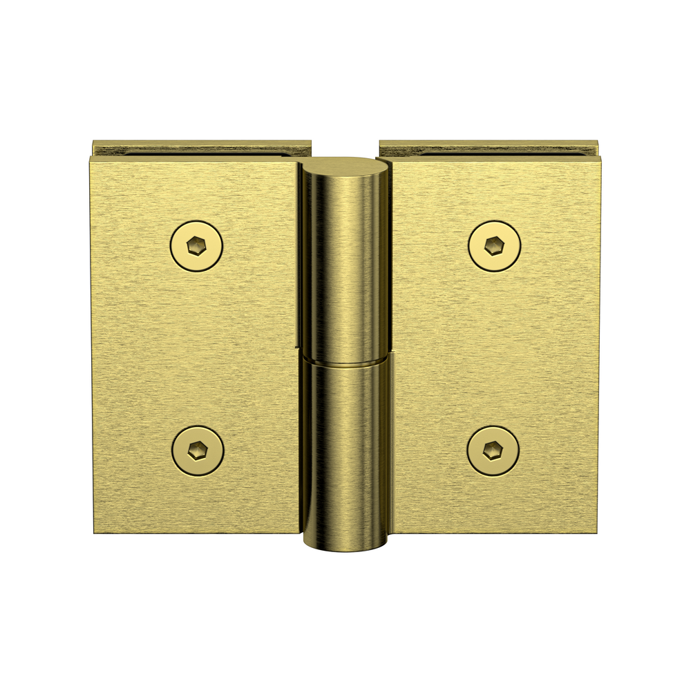 Boston Glass to Glass Left Hand Bifold Hinge Raw Brushed Brass