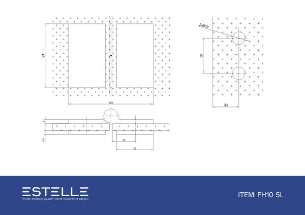 Boston Heavy Duty Glass to Glass Left Hand Bifold Hinge White