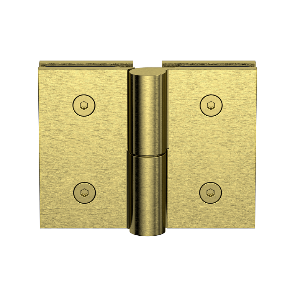 Boston Glass to Glass Right Hand Bifold Hinge Raw Brushed Brass