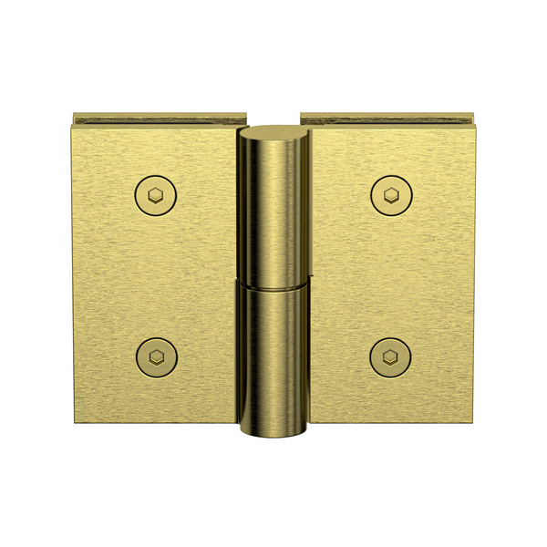 Boston Heavy Duty Glass to Glass Right Hand Bifold Hinge Raw Brushed Brass