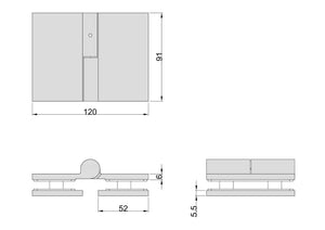 Boston Glass to Glass Right Hand Bifold Hinge White