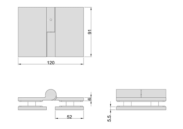 Boston Glass to Glass Right Hand Bifold Hinge Polished Rose Gold
