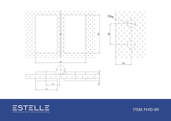 Boston Heavy Duty Glass to Glass Right Hand Bifold Hinge White