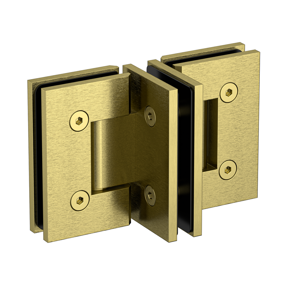Boston Door to Panel 90 Degree Hinge Brushed Brass