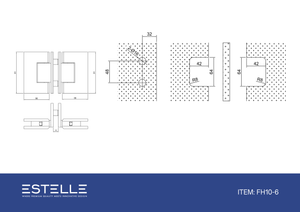 Boston Door to Panel 90 Degree Hinge Polished Chrome