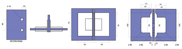 Boston Door to Panel 90 Degree Hinge Brushed Brass