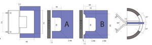 Boston Wall to 6-8mm Glass Hinge with Corner Type Mounting Plate - Polished Gold