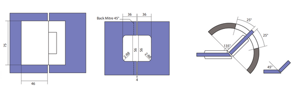 Boston 135 Degree 6-8mm Glass to Glass Hinge Polished Gold