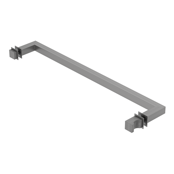 Square Towel Rail 430mm with FEK Door Knob Brushed Gun Metal