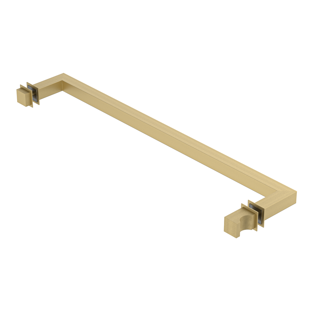 Square Towel Rail 430mm with FEK Door Knob Brushed Brass
