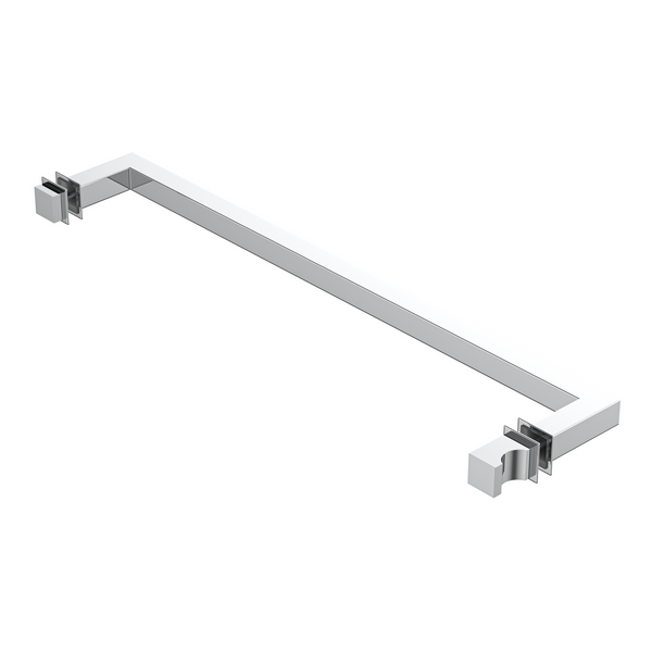 Square Towel Rail 430mm with FEK Door Knob Polished Chrome