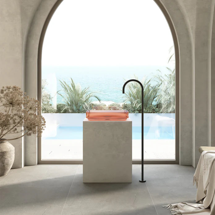 Wow Translucency Rectangular Above Counter Basin Faint Pink