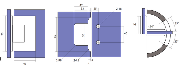 Boston 90 Degree 6-8mm Glass to Glass Hinge - Satin Nickel