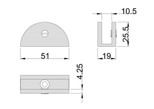 Wall to Glass 90 Degree Clamp Polished Chrome