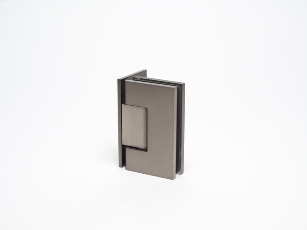 Industry Boutique Wall to Glass 90 Degree Hinge with L Type Mounting Plate - Graphite