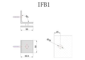 Industry 90 Degree Wall to Glass Bracket Brushed Gun Metal