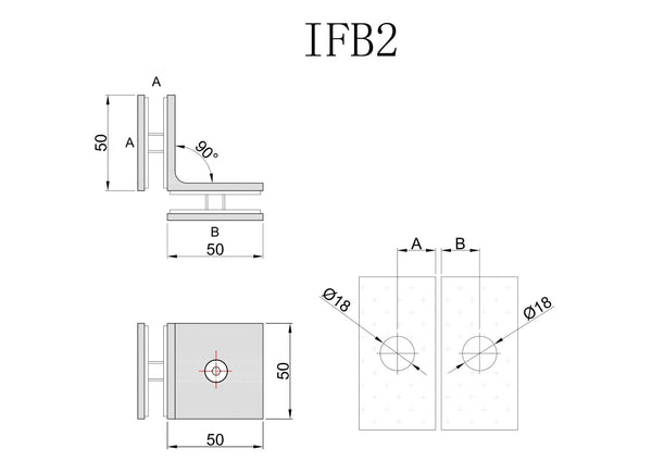 Industry Glass to Glass 90 Degree Bracket Brushed Brass