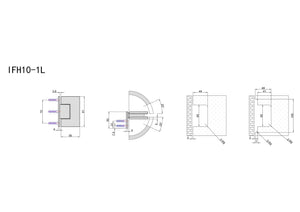 Industry Wall to Glass 90 Degree Hinge with L Type Mounting Plate - Satin Nickel
