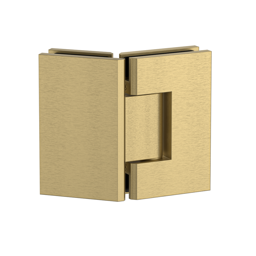Industry 135 Degree Glass to Glass with Adjustable Angle Soft Gold Brushed