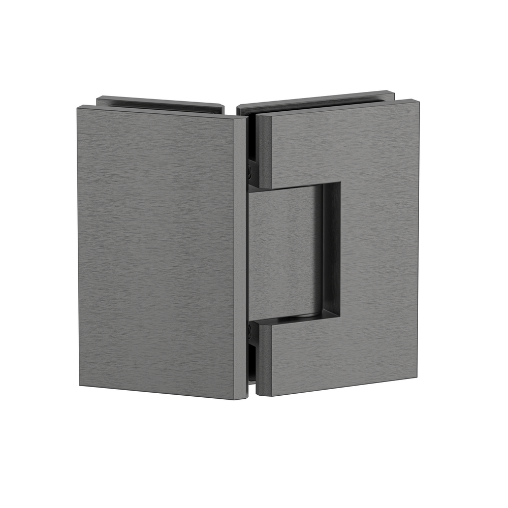 Industry 135 Degree Glass to Glass with Adjustable Angle Brushed Gun Metal