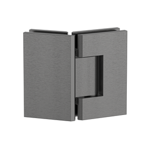 Industry 135 Degree Glass to Glass with Adjustable Angle Brushed Gun Metal