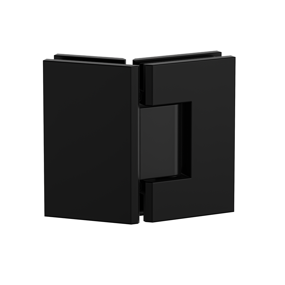 Industry 135 Degree Glass to Glass with Adjustable Angle Matte Black