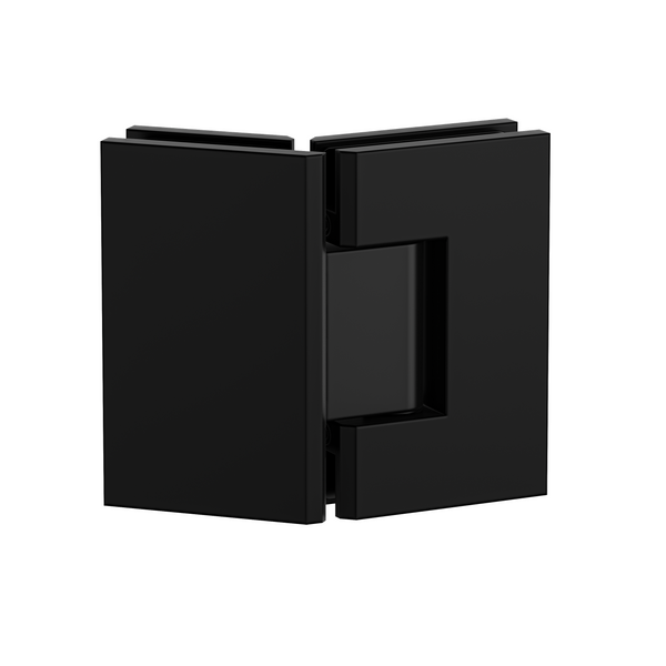 Industry 135 Degree Glass to Glass with Adjustable Angle Matte Black