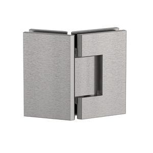Industry 135 Degree Glass to Glass with Adjustable Angle Satin Nickel
