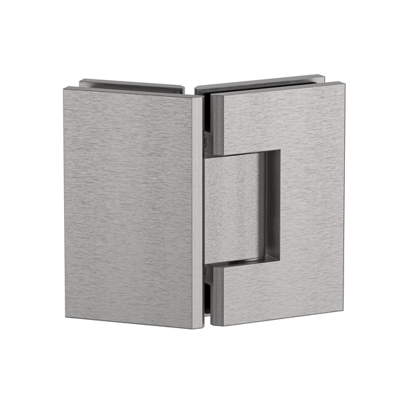 Industry 135 Degree Glass to Glass with Adjustable Angle Satin Nickel