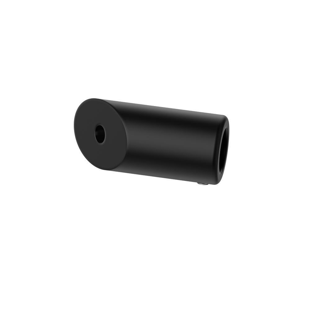Round 135 degree Wall to Rail Fitting Matte Black