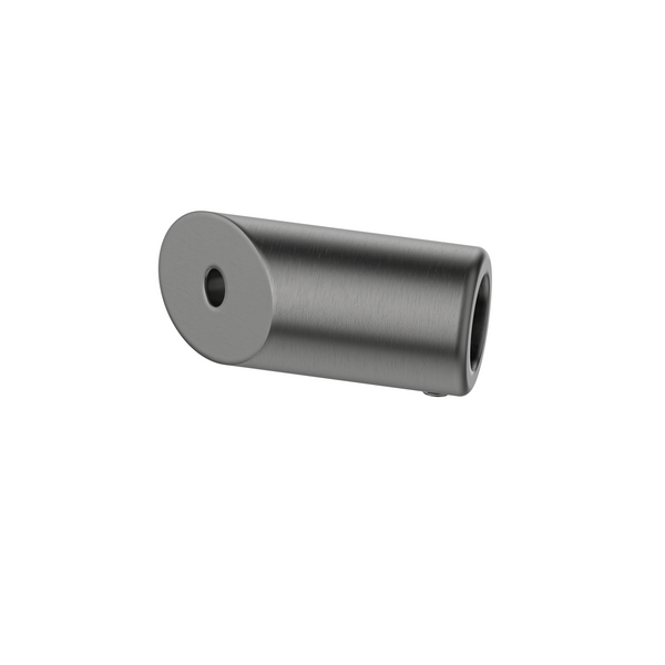 Round 135 degree Wall to Rail Fitting Brushed Gun Metal