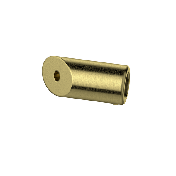 Round 135 degree Wall to Rail Fitting Brushed Brass