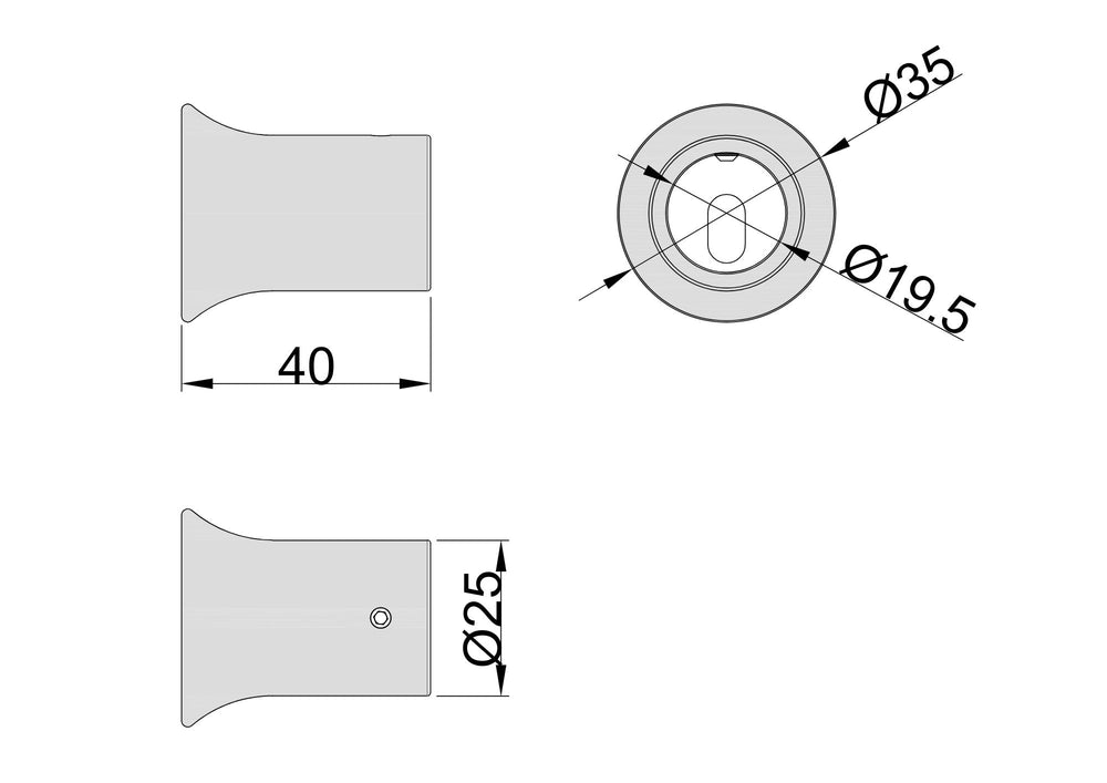 Rail Fitting Matte White 