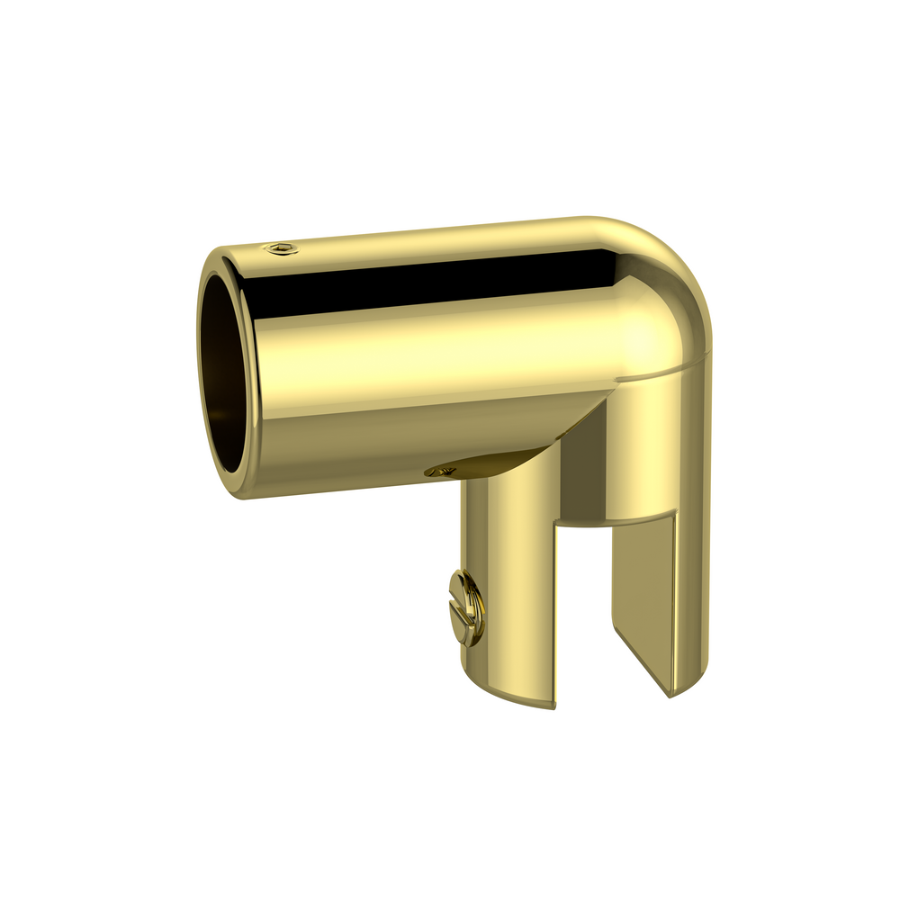 Round Adjustable Glass to Rail Fitting Polished Gold