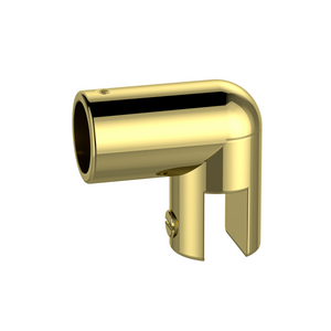 Round Adjustable Glass to Rail Fitting Polished Gold