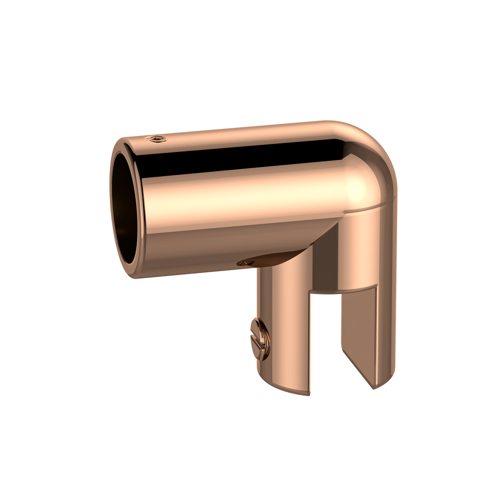Round Adjustable Glass to Rail Fitting Polished Rose Gold