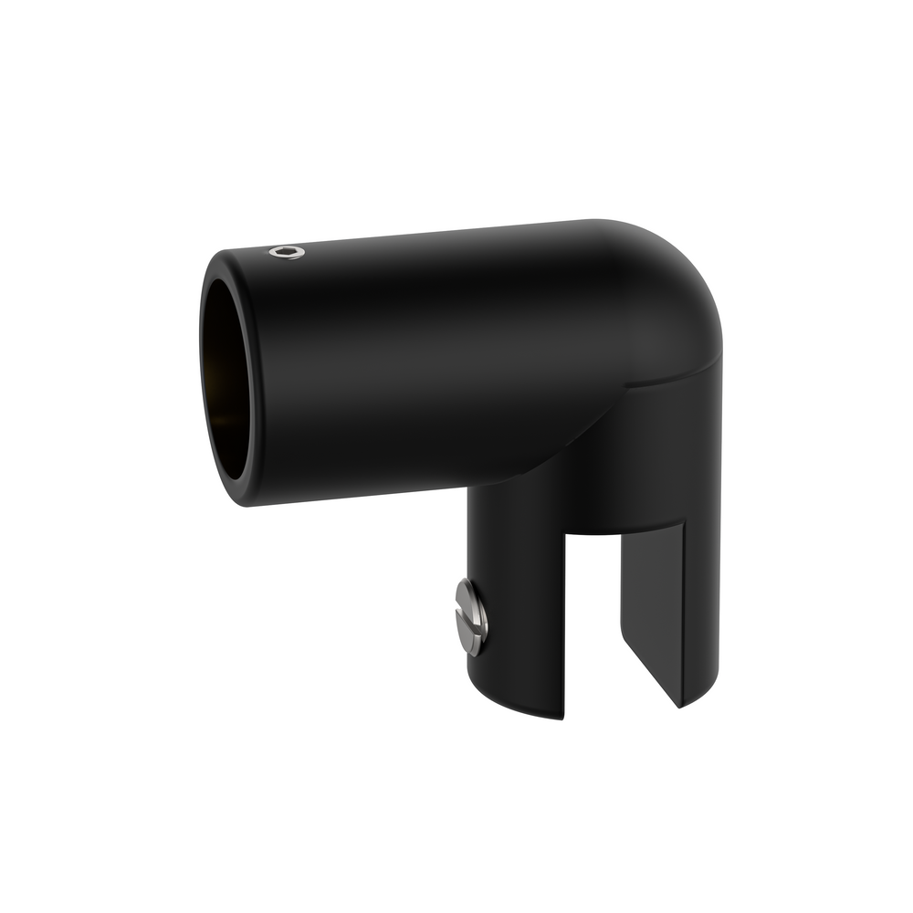 Round Adjustable Glass to Rail Fitting Matte Black