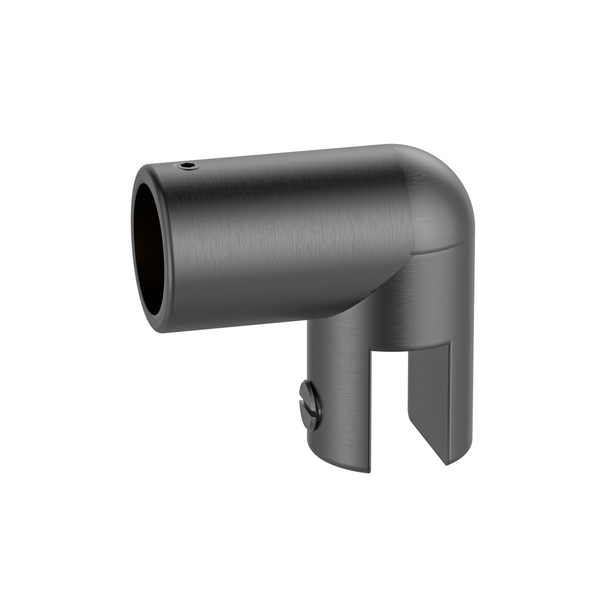 Round Adjustable Glass to Rail Fitting Brushed Gun Metal