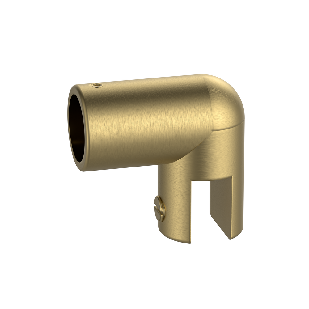 Gold brush frameless shower 