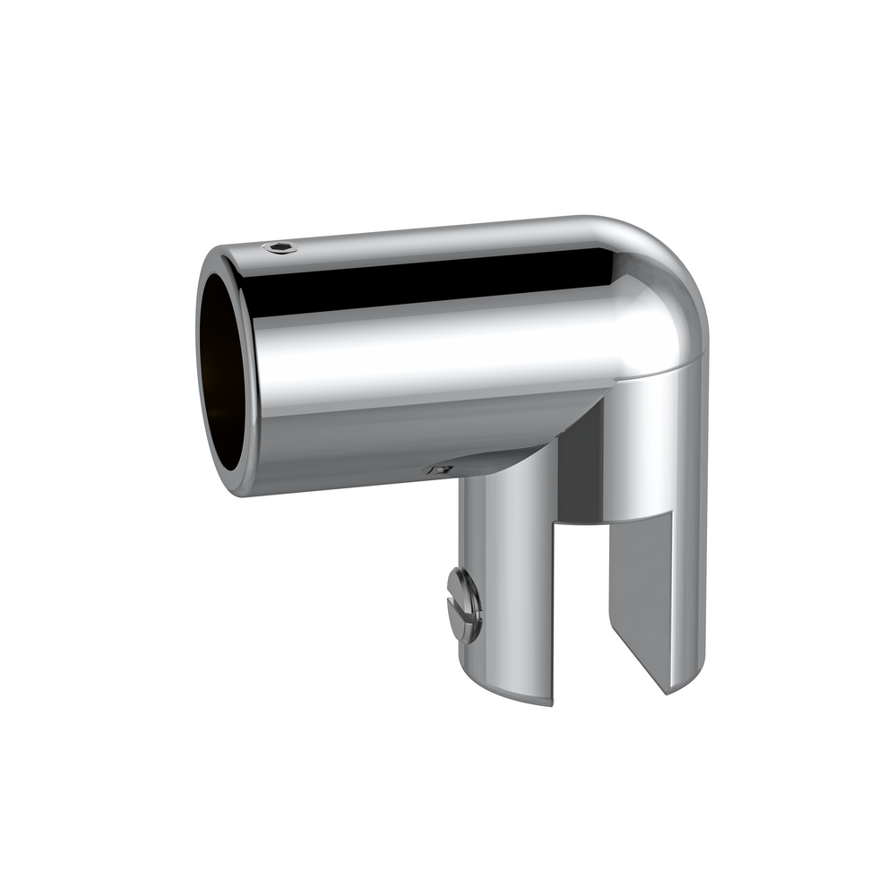 Round Adjustable Glass to Rail Fitting Polished Chrome