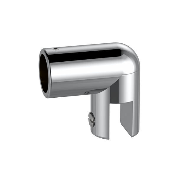 Round Adjustable Glass to Rail Fitting Polished Chrome